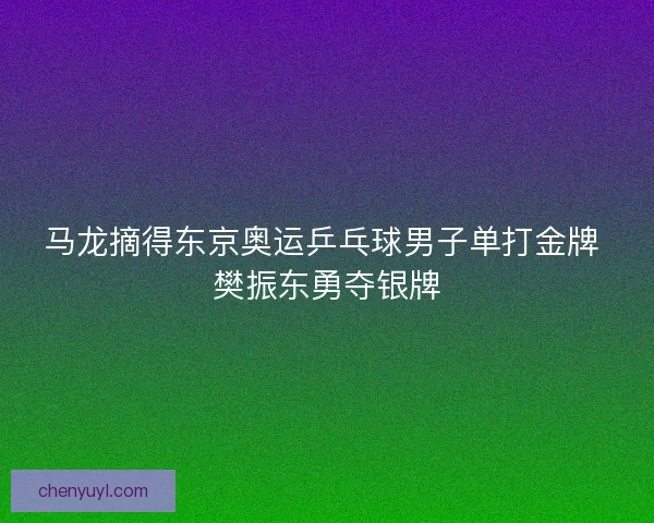 马龙摘得东京奥运乒乓球男子单打金牌 樊振东勇夺银牌