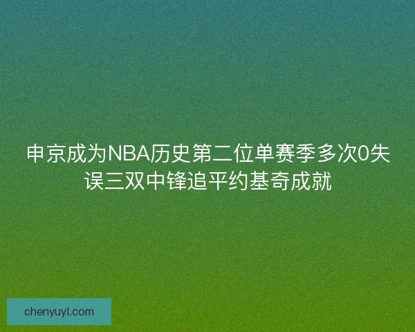申京成为NBA历史第二位单赛季多次0失误三双中锋追平约基奇成就 申京成为NBA历史第二位单赛季多次0失误三双中锋追平约基奇成就